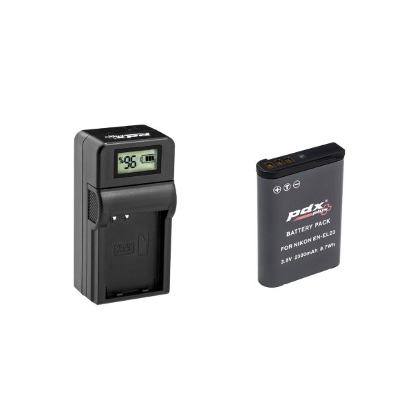 PDX Plus,Nikon En-El23 Fotoğraf Makinesi Bataryası Ve Şarj Cihazı.