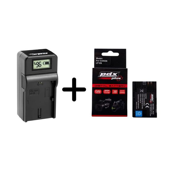 PDX Plus,Canon LP-E6 Fotoğraf Makinesi Bataryası Ve Şarj Cihazı.