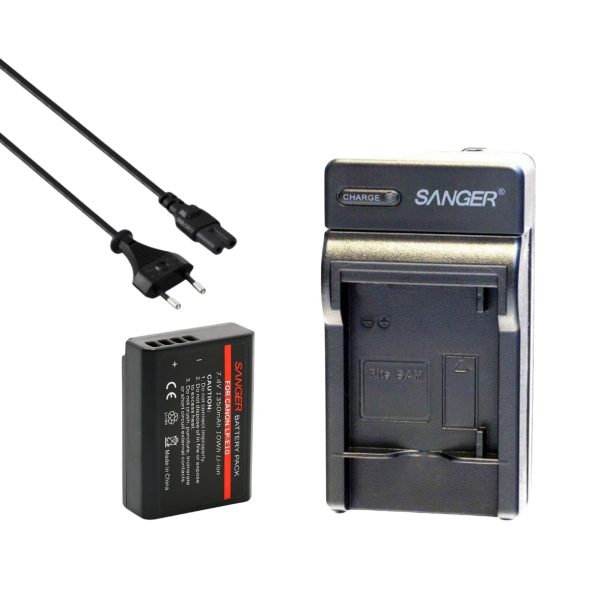 SANGER,Canon Lp-e10 ile uyumlu Batarya + Şarj Cihazı (1100d / 1200d / 1300d)